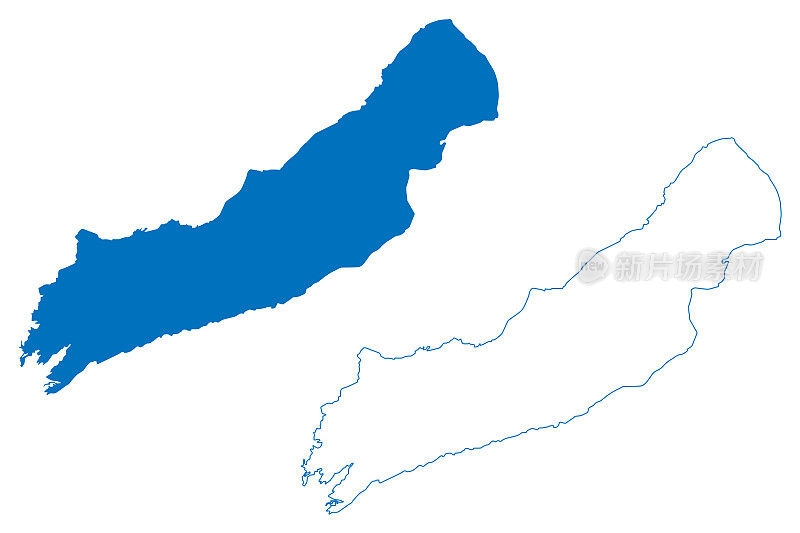 埃亚西湖(非洲，坦桑尼亚联合共和国)地图矢量插图，潦草素描Njarasasee, Njarasa, Hohenlohesee或Hohenlohe湖地图